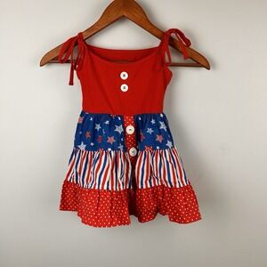 Eleanor Rose Feeedom Dress. Adorable size 3, 4 Toddler Child Girl Red White Blue